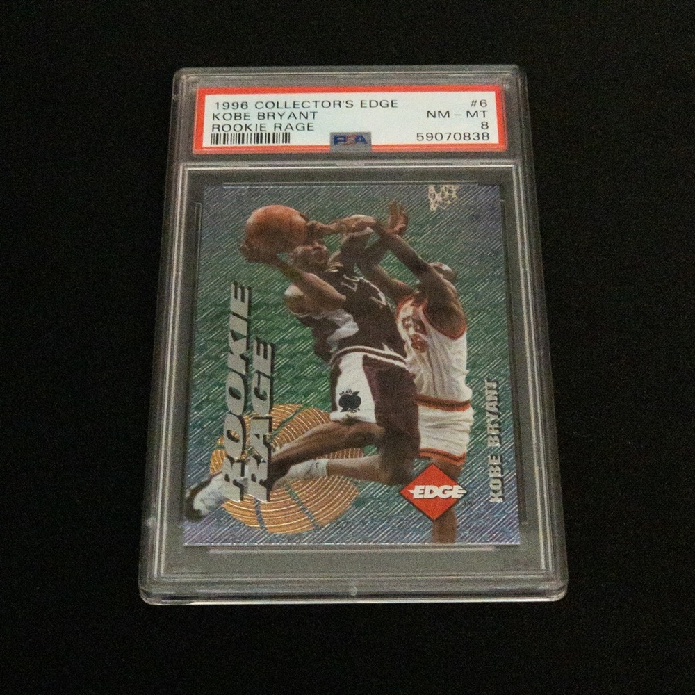 1996 COLLECTORS EDGE KOBE BRYANT ROOKIE RAGE PSA 8 NM-MT LAKERS HOF MVP